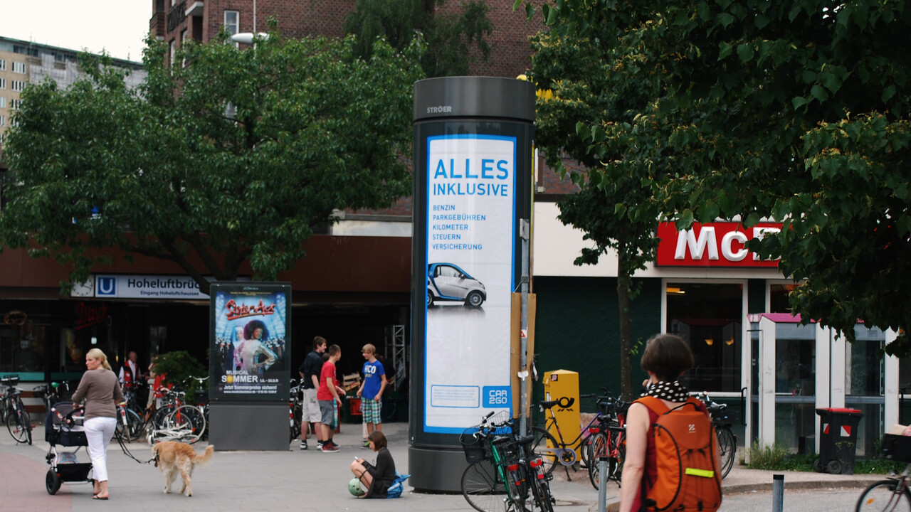 car2go Litfa&szlig;saeule Alles inklusive