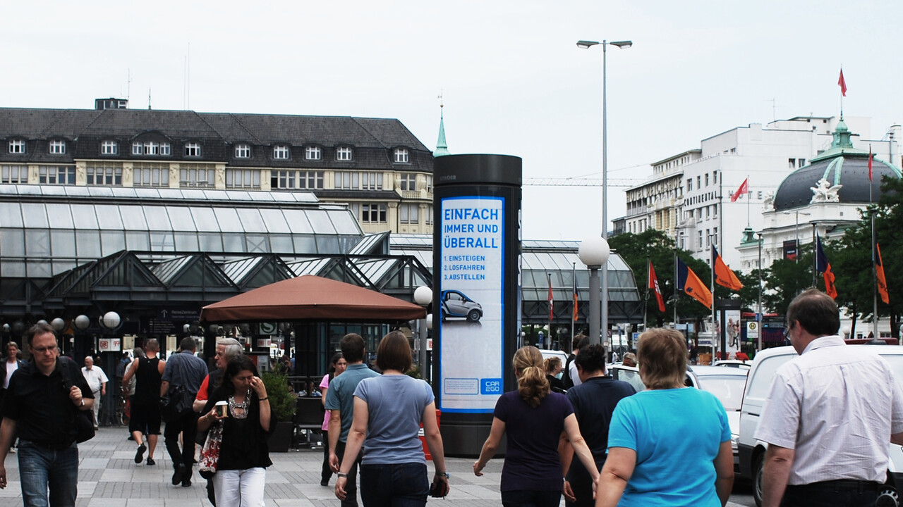 car2go Litfa&szlig;saeule Einfach immer und &uuml;berall