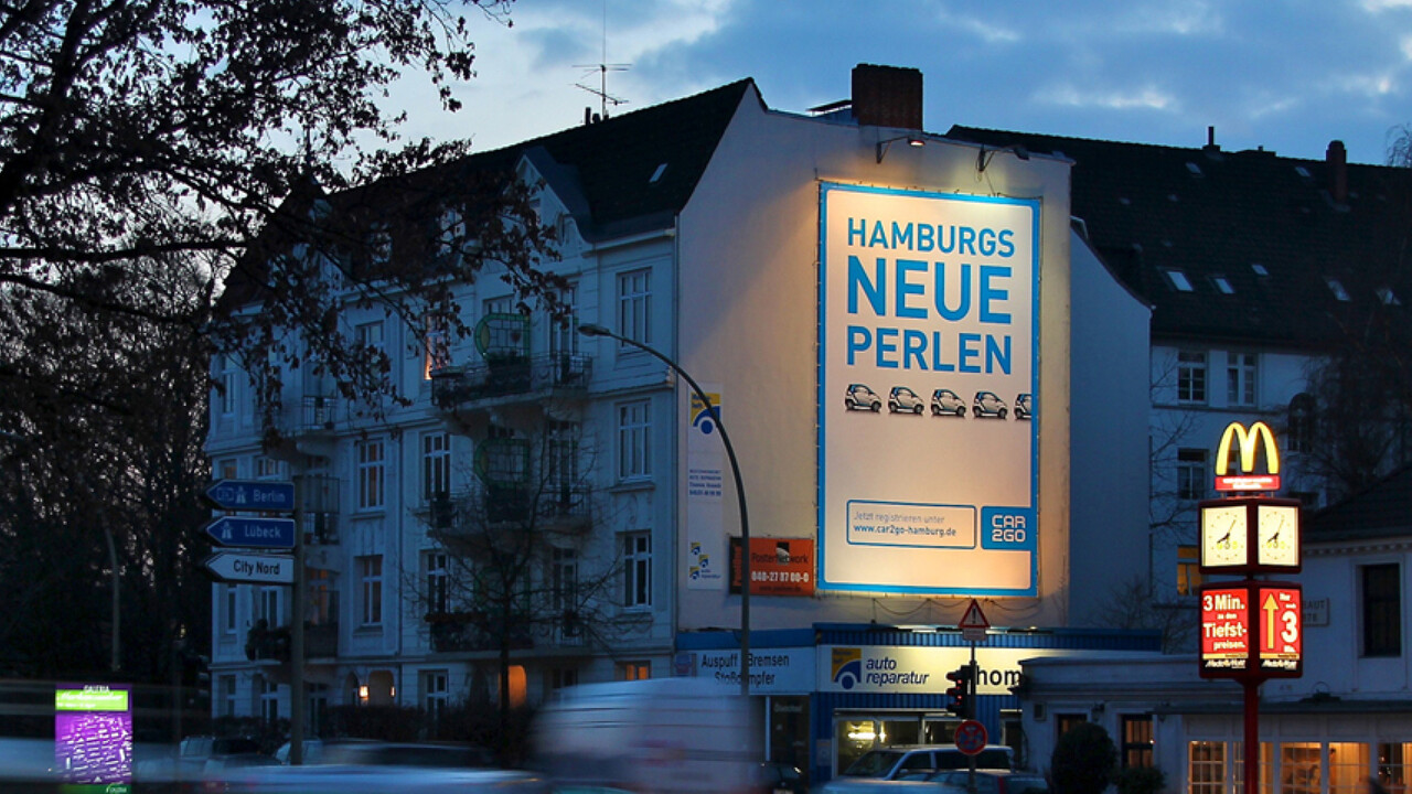 car2go Riesenposter Hamburgs neue Perlen