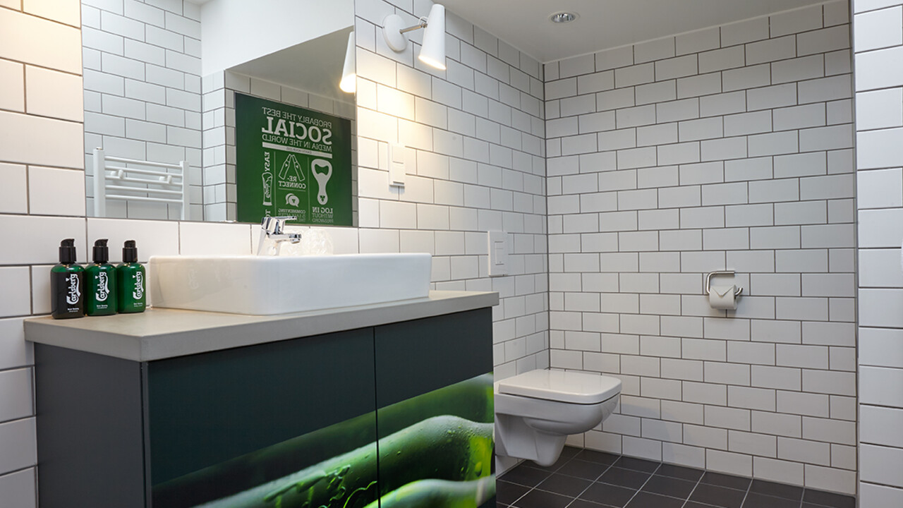 Carlsberg Aktion Badezimmer Seifenspender