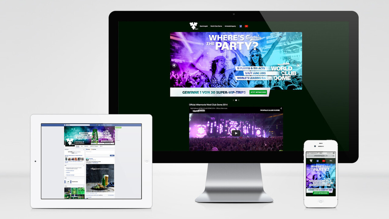 Carlsberg Online facebook, Website und Mobile Where is the party?