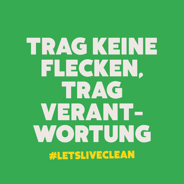 Ecover Social Media Posting Trag keine Flecken, trag Verantwortung
