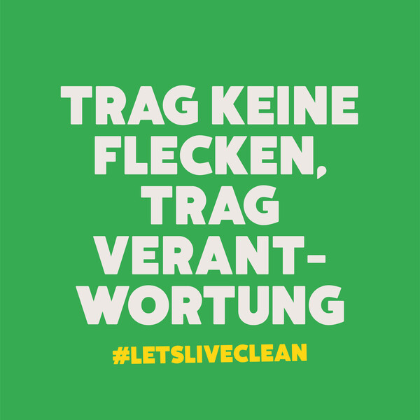 Ecover Social Media Posting Trag keine Flecken, trag Verantwortung