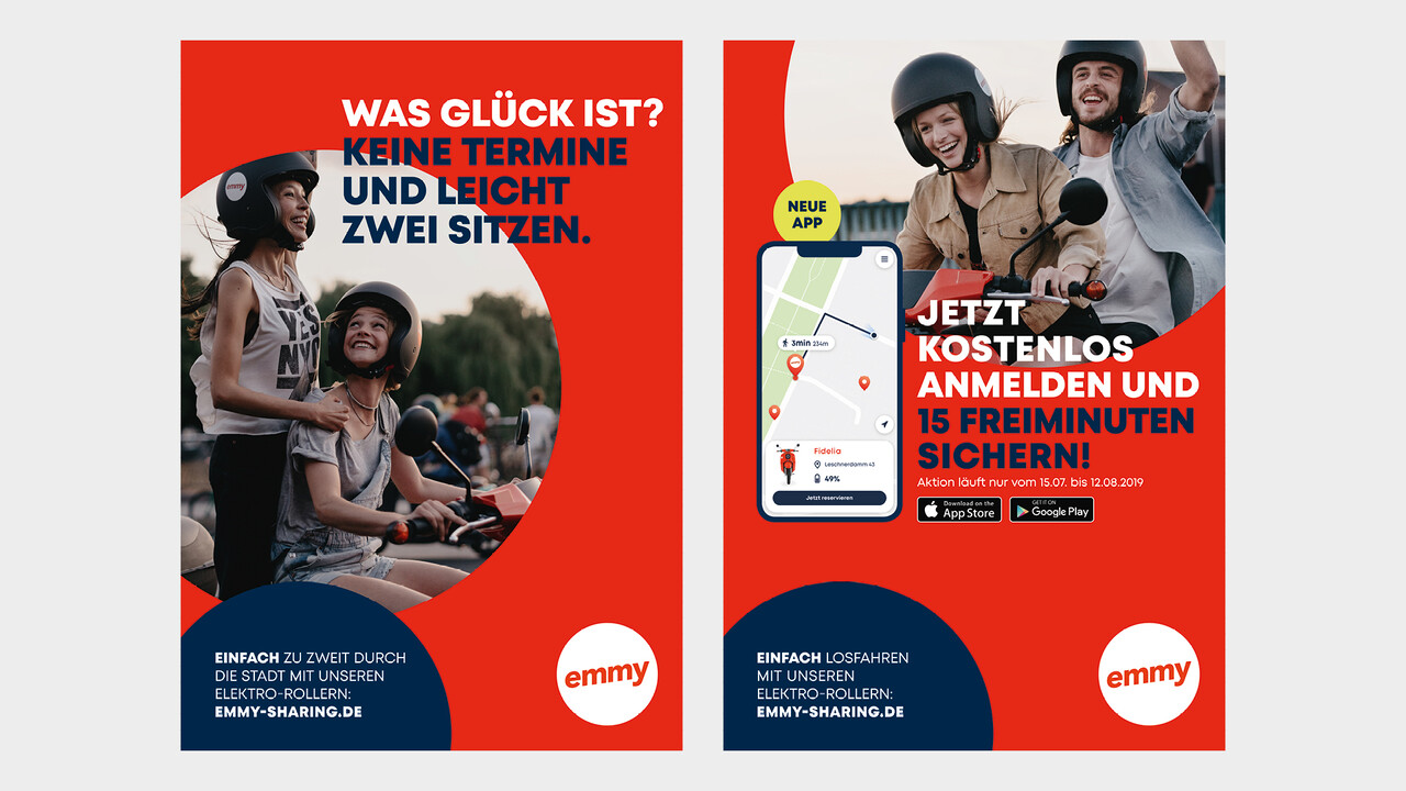 emmy OOH Plakate Was Gl&uuml;ck ist? Keine Termine und leicht zwei sitzen.