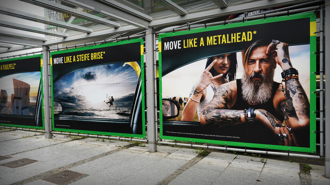 Europcar Hamburg Airport Branding Plakat Move like a Metalhead
