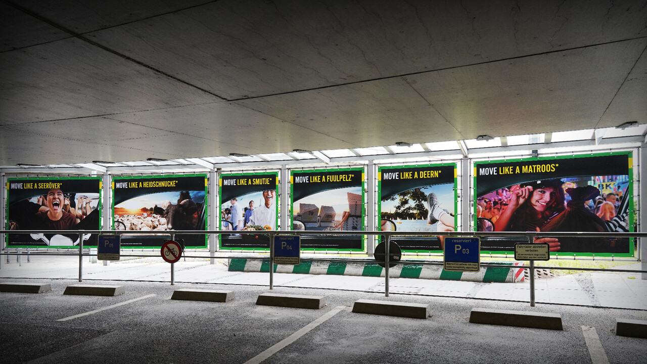 Europcar Hamburg Airport Branding Plakatreihe Tunnel in der Totalen