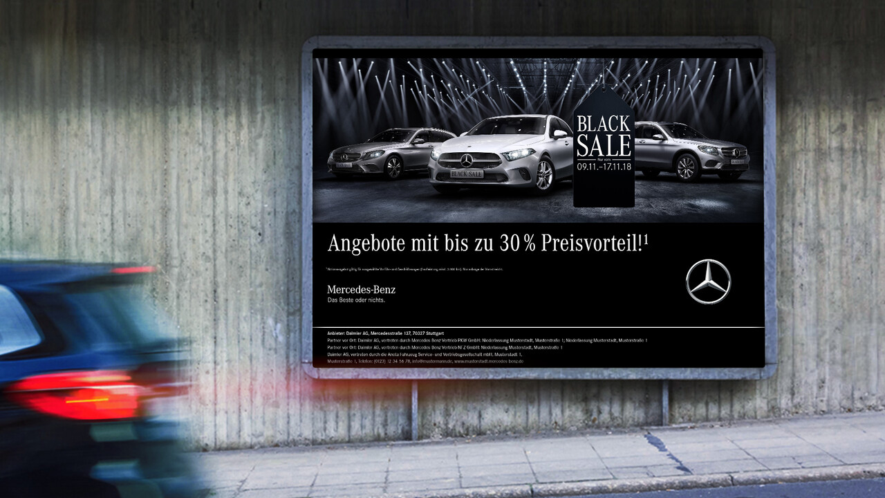 Mercedes Benz Black Sale OOH Plakat