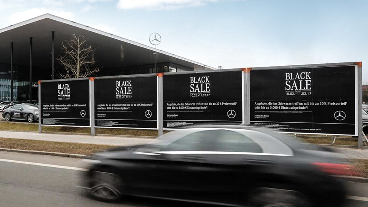 Mercedes Benz Black Sale Plakatreihe OOH