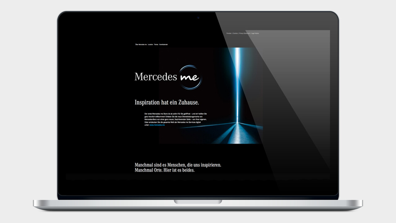 Mercedes me Website auf einem MacBook