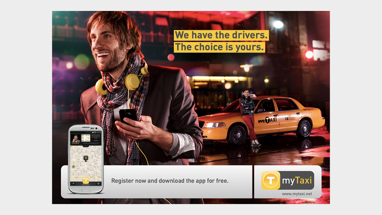 mytaxi Print Anzeige We have the drivers. The choice is yours.
