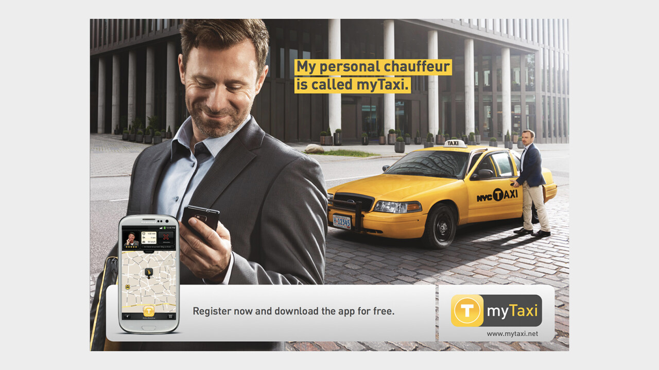 mytaxi Print Anzeige My personal chauffeur is called myTaxi.