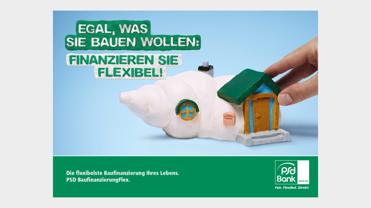 psd Bank Print Anzeige Schneckenhaus Egal, was sie bauen wollen: Finanzieren sie flexibel!