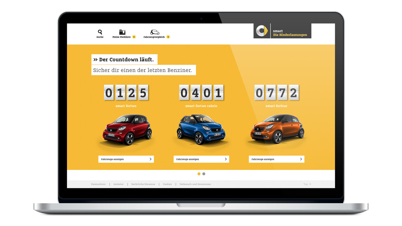 smart Website Countdown letzte smart Benziner Modelle