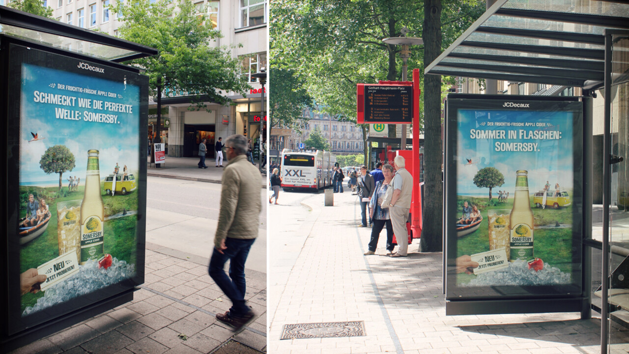 Somersby OOH Poster in der Bushaltestelle