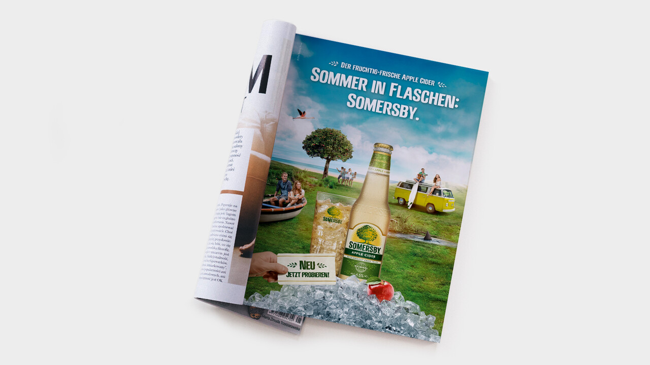 Somersby Print Anzeige in Zeitschrift Sommer in Flaschen: Somersby.