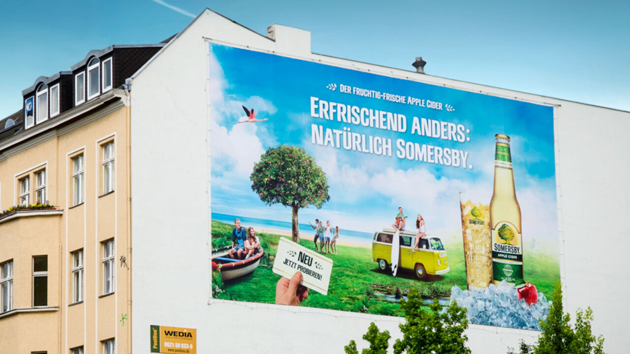 Somersby OOH Riesenposter Erfrischend anders: Nat&uuml;rlich Somersby