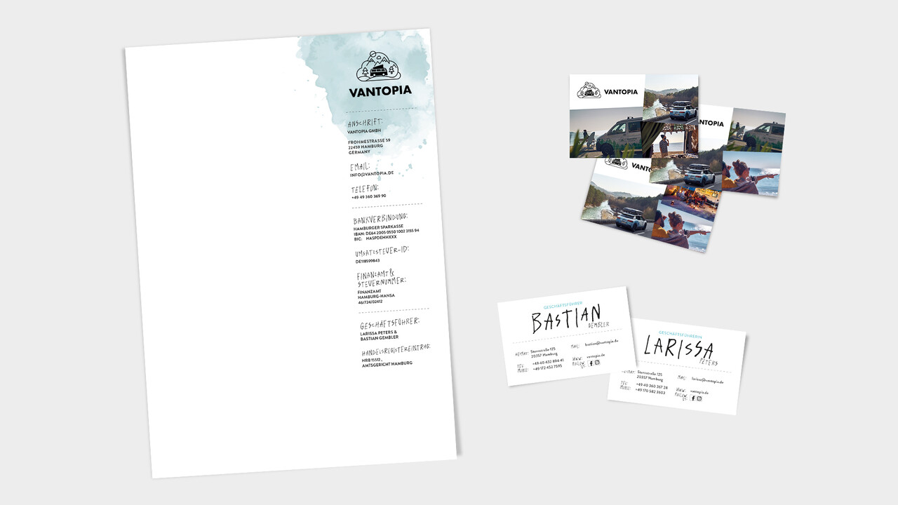 Vantopia Geschaeftsausstattung Briefbogen, Visitenkarten