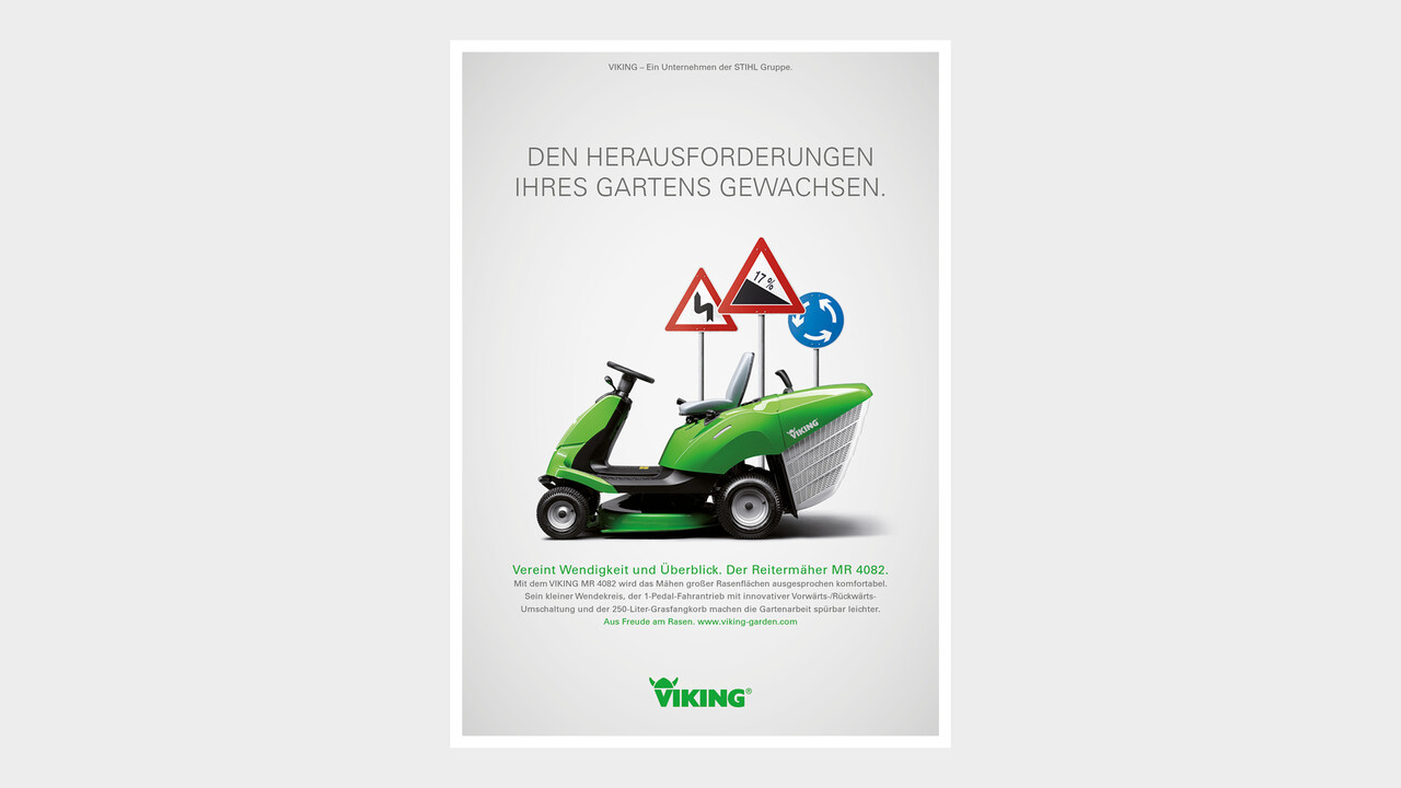 VIKING Print Anzeige Den Herausforderungen Ihres Garten gewachsen.